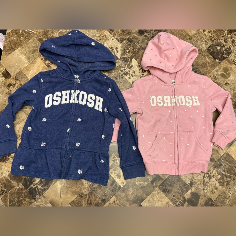 OshKosh B'gosh bundles of 2 Navy and Pink Kids' Hoodies 18-24 months